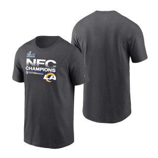 Los Angeles Rams Anthracite 2021 NFC Champions Locker Room Trophy Collection T-Shirt