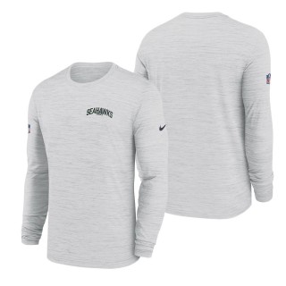 Men's Seattle Seahawks White Velocity Athletic Stack Performance Long Sleeve T-Shirt