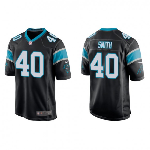 Men's Panthers Brandon Smith Black Game Jersey