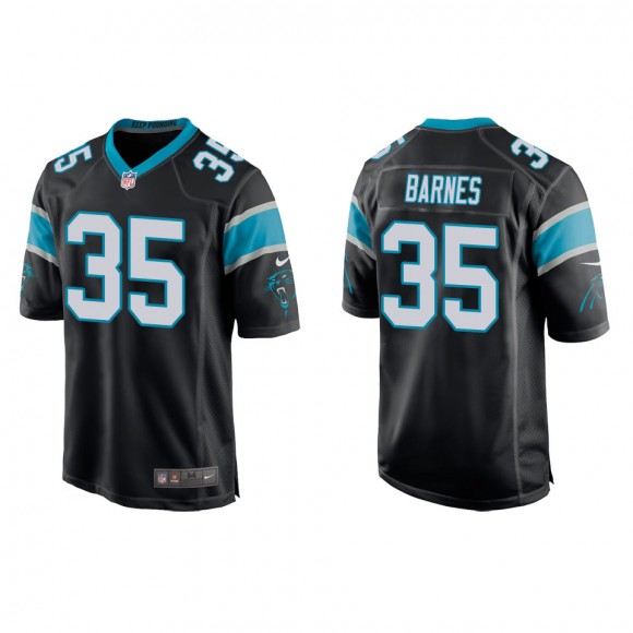 Men's Panthers Kalon Barnes Black Game Jersey