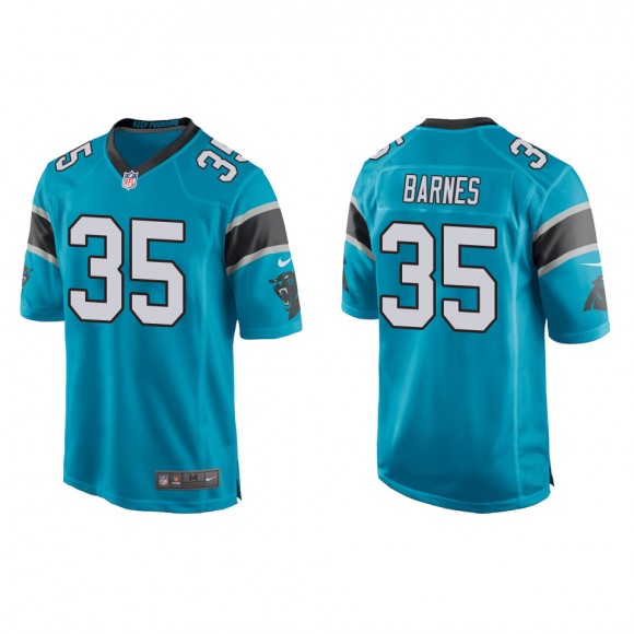 Men's Panthers Kalon Barnes Blue Game Jersey