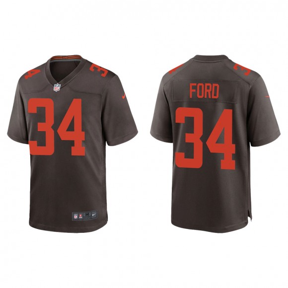 Men's Browns Jerome Ford Brown Alternate Game Jersey