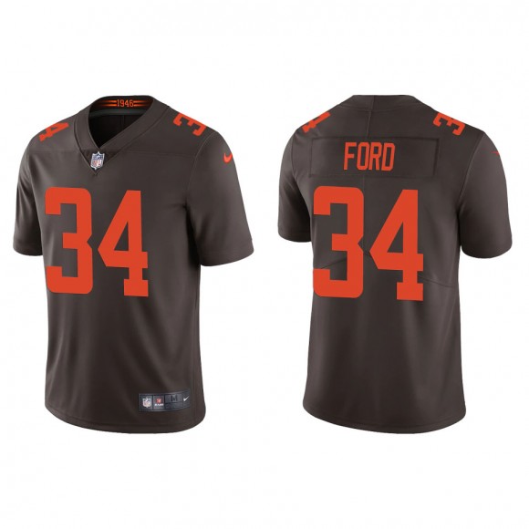 Men's Browns Jerome Ford Brown Alternate Vapor Limited Jersey