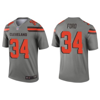 Men's Browns Jerome Ford Gray Inverted Legend Jersey