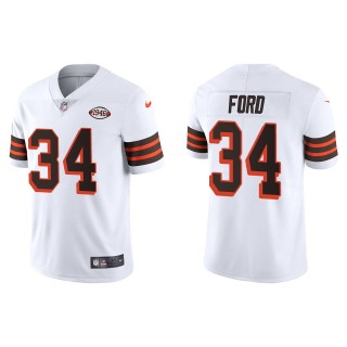 Men's Browns Jerome Ford White 1946 Collection Limited Jersey