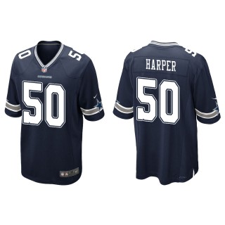 Men's Cowboys Devin Harper Navy Game Jersey