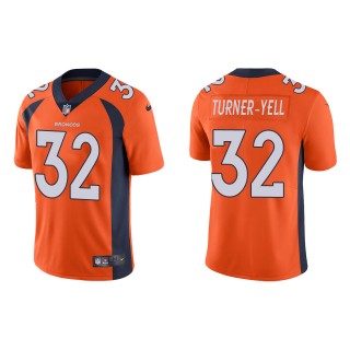 Men's Broncos Delarrin Turner-Yell Orange Vapor Limited Jersey