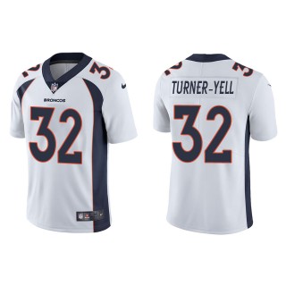 Men's Broncos Delarrin Turner-Yell White Vapor Limited Jersey