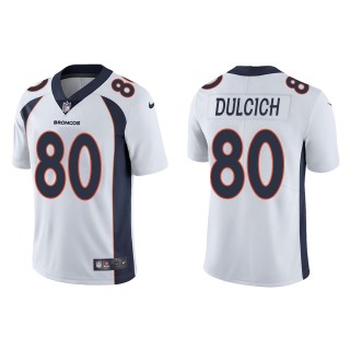 Men's Broncos Greg Dulcich White Vapor Limited Jersey