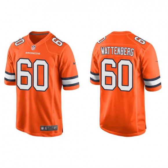 Men's Broncos Luke Wattenberg Orange Alternate Game Jersey