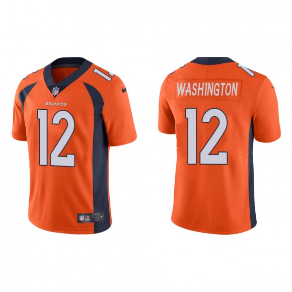 Men's Broncos Montrell Washington Orange Vapor Limited Jersey