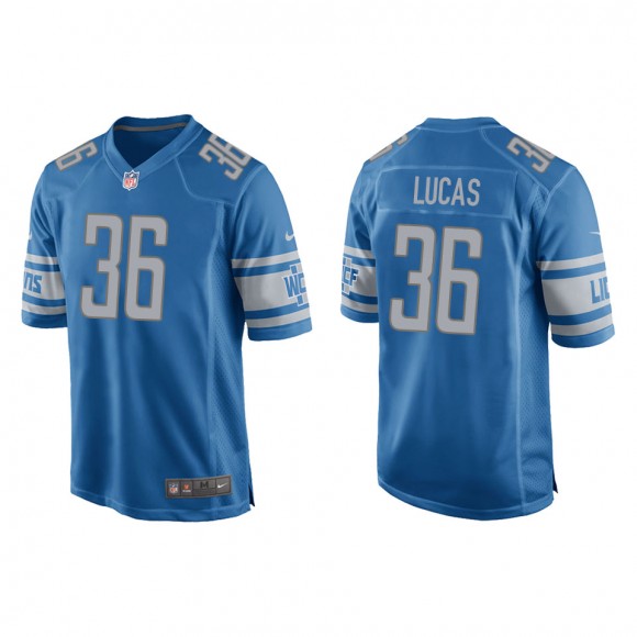 Men's Lions Chase Lucas Blue Game Jersey