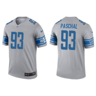 Men's Lions Josh Paschal Gray Inverted Legend Jersey