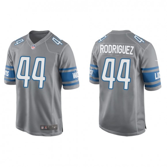 Men's Lions Malcolm Rodriguez Silver Game Jersey