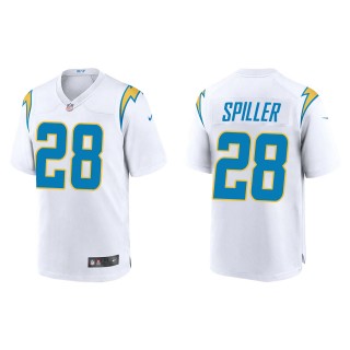Men's Chargers Isaiah Spiller White Game Jersey