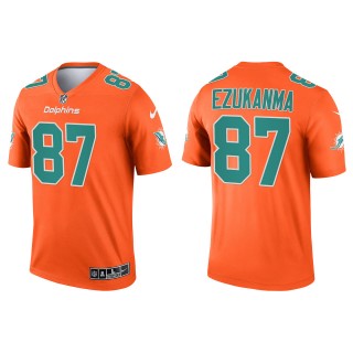 Men's Dolphins Erik Ezukanma Orange Inverted Legend Jersey