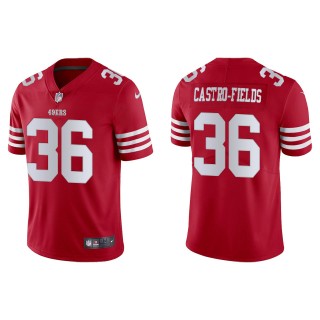 Men's 49ers Tariq Castro-Fields Scarlet Vapor Limited Jersey