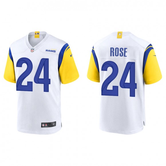 Men's Los Angeles Rams A.J. Rose White Alternate Game Jersey
