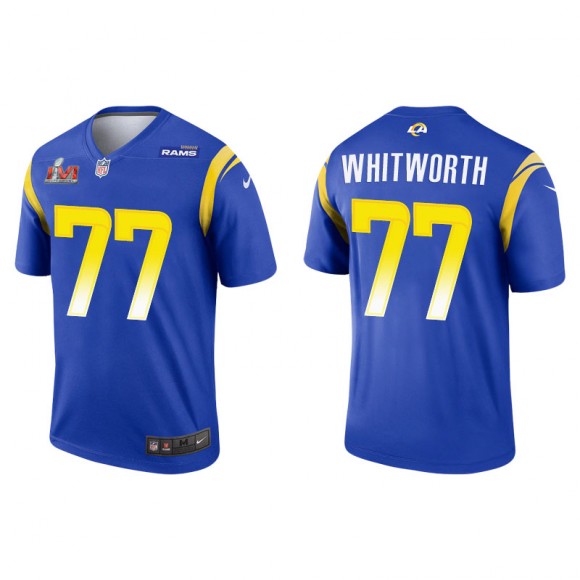 Super Bowl LVI Andrew Whitworth Rams Royal Legend Jersey