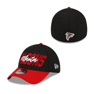 Atlanta Falcons Black Red 2022 NFL Draft 39THIRTY Flex Hat