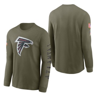 Men's Atlanta Falcons Olive 2022 Salute To Service Long Sleeve T-Shirt