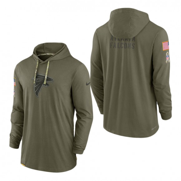 Men's Atlanta Falcons Olive 2022 Salute to Service Tonal Pullover Hoodie