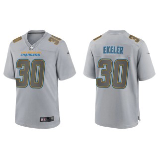 Men's Austin Ekeler Los Angeles Chargers Gray Atmosphere Fashion Game Jersey