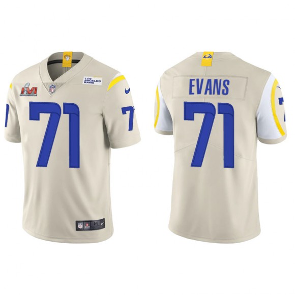 Super Bowl LVI Bobby Evans Rams Bone Vapor Limited Jersey