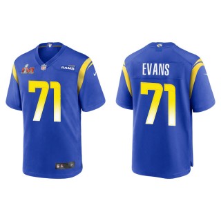 Super Bowl LVI Bobby Evans Rams Royal Game Jersey