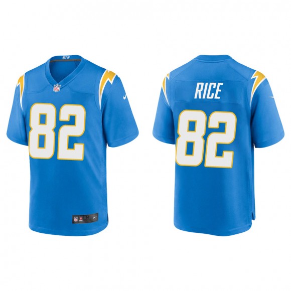 Chargers Brenden Rice Powder Blue Game Jersey