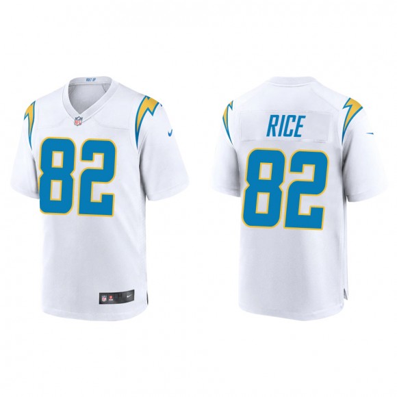 Chargers Brenden Rice White Game Jersey