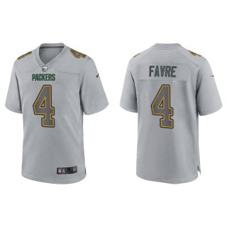 Men's Brett Favre Green Bay Packers Gray Atmosphere Fashion Game Jersey