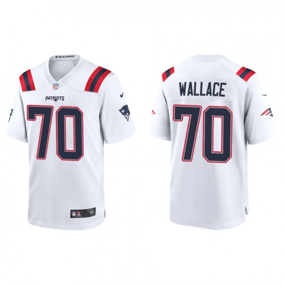 Patriots Caedan Wallace White Game Jersey