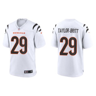 Men's Bengals Cam Taylor-Britt White Game Jersey