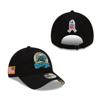 Men's Carolina Panthers Black 2022 Salute To Service 9TWENTY Adjustable Hat