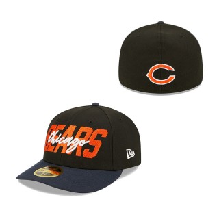 Chicago Bears Black Navy 2022 NFL Draft Low Profile 59FIFTY Fitted Hat
