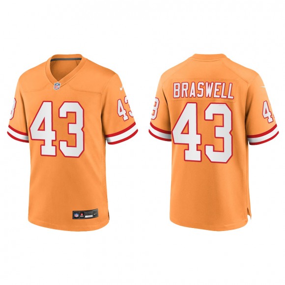 Buccaneers Chris Braswell Orange Throwback Game Jersey