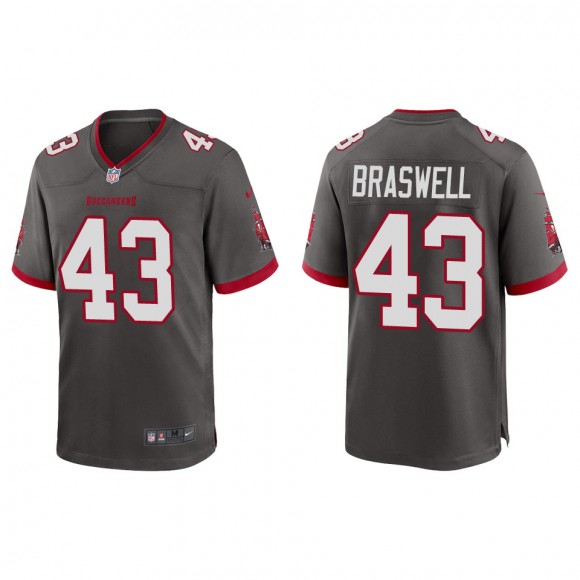 Buccaneers Chris Braswell Pewter Alternate Game Jersey