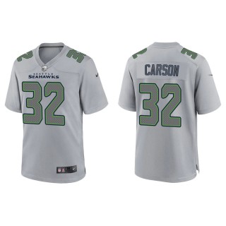 Men's Chris Carson Seattle Seahawks Gray Atmosphere Fashion Game Jersey