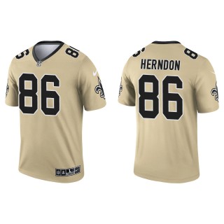 Men's New Orleans Saints Chris Herndon Gold Inverted Legend Jersey