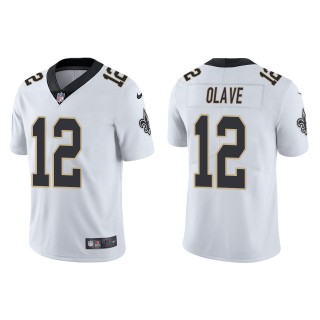 Men's Saints Chris Olave White 2022 NFL Draft Vapor Limited Jersey