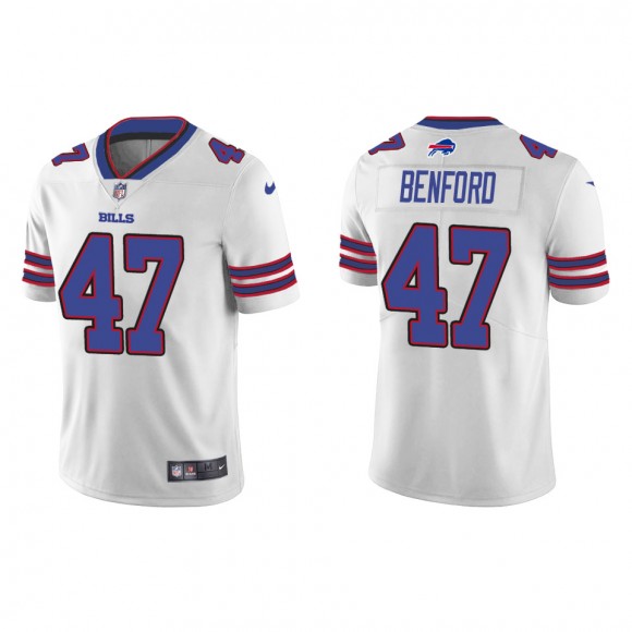 Men's Bills Christian Benford White Vapor Limited Jersey