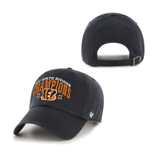 Men's Cincinnati Bengals '47 Black 2022 AFC North Division Champions Clean Up Adjustable Hat