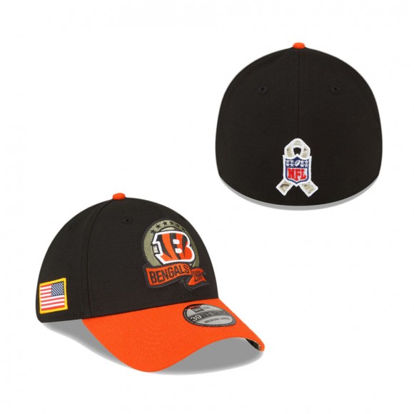 Men's Cincinnati Bengals Black 2022 Salute To Service 39THIRTY Flex Hat