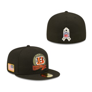Men's Cincinnati Bengals Black 2022 Salute To Service 59FIFTY Fitted Hat