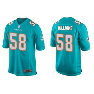 Men's Dolphins Connor Williams Aqua Game Jersey