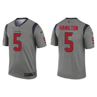 Men's Texans DaeSean Hamilton Gray Inverted Legend Jersey