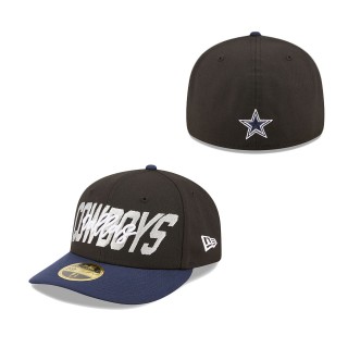 Dallas Cowboys Black Navy 2022 NFL Draft Low Profile 59FIFTY Fitted Hat