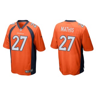 Men's Broncos Damarri Mathis Orange 2022 NFL Draft Game Jersey