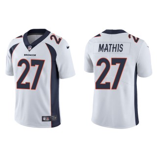Men's Broncos Damarri Mathis White 2022 NFL Draft Vapor Limited Jersey